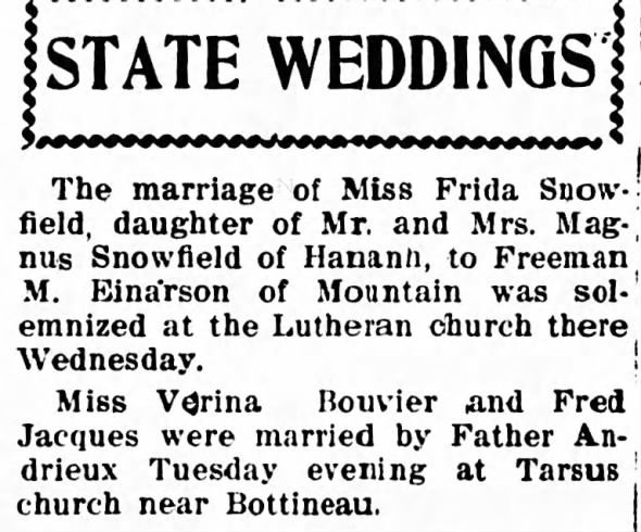 Clipping from The Bismarck Tribune